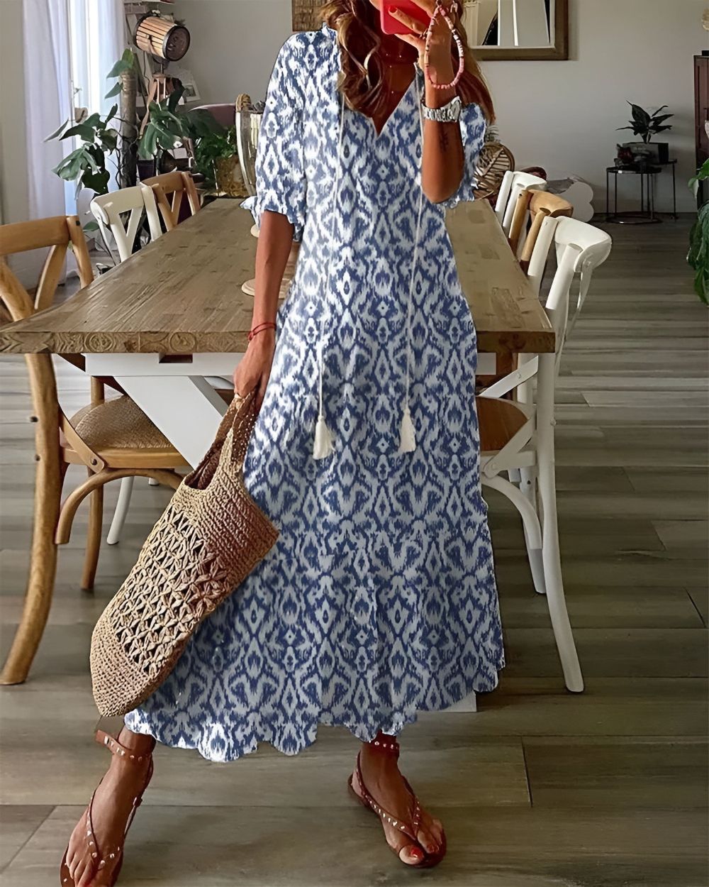 boho tassel dress Blythe Color:Rust Olive lace bodice Ideal for beach getaways Azazie Leonia