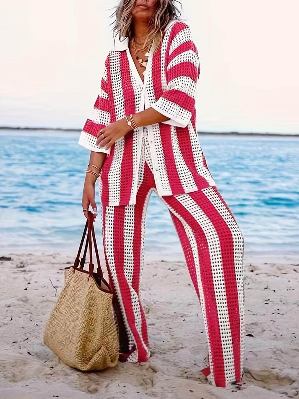 Sloane Stripe Pants Set