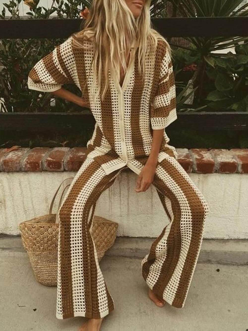 Sloane Stripe Pants Set