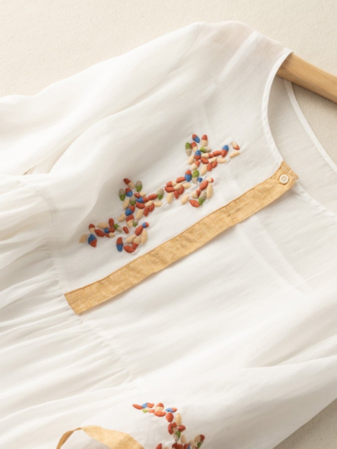 Camille Embroidered Midi Dress