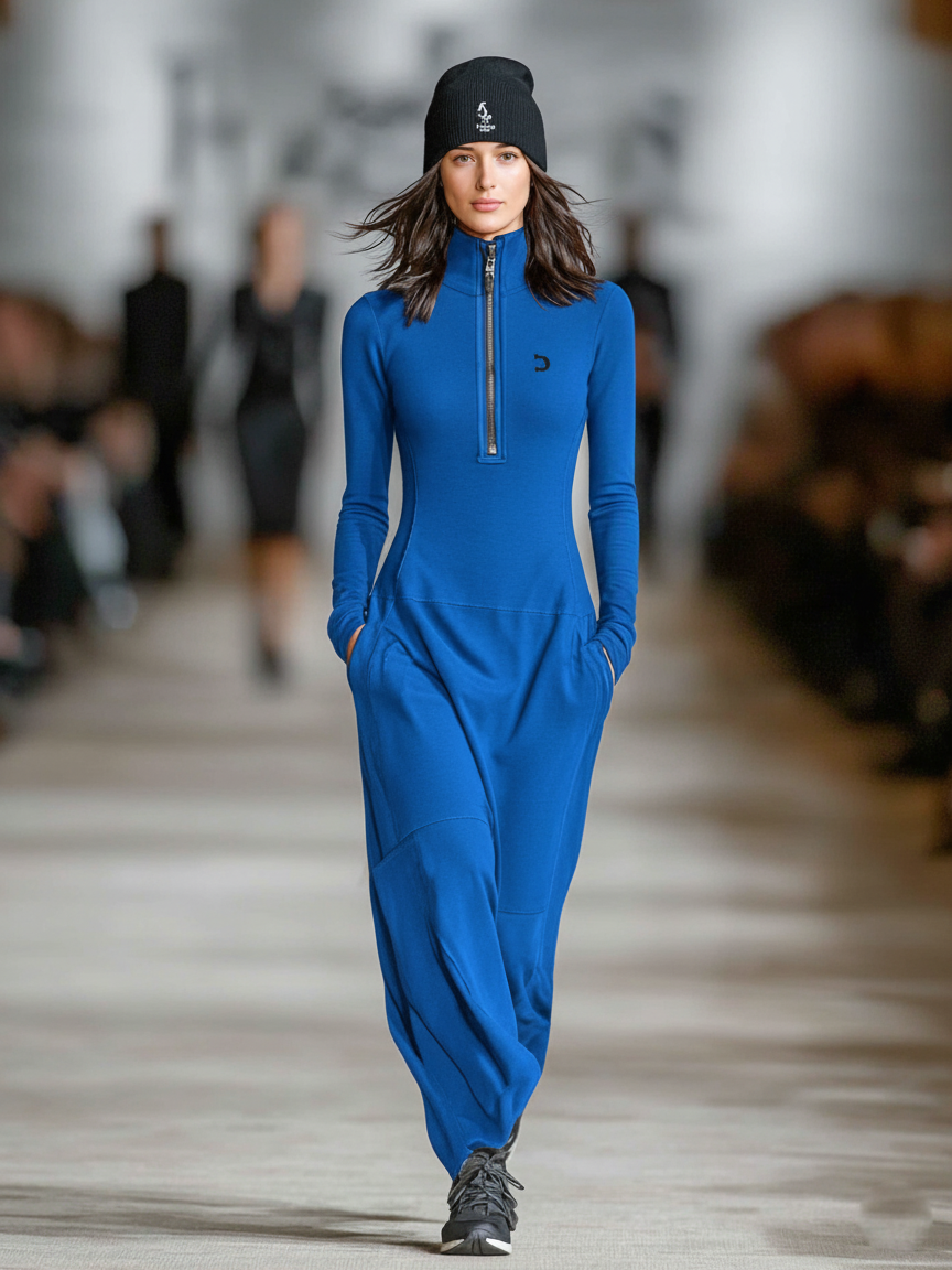 Tessa Zip Collar Maxi Dress