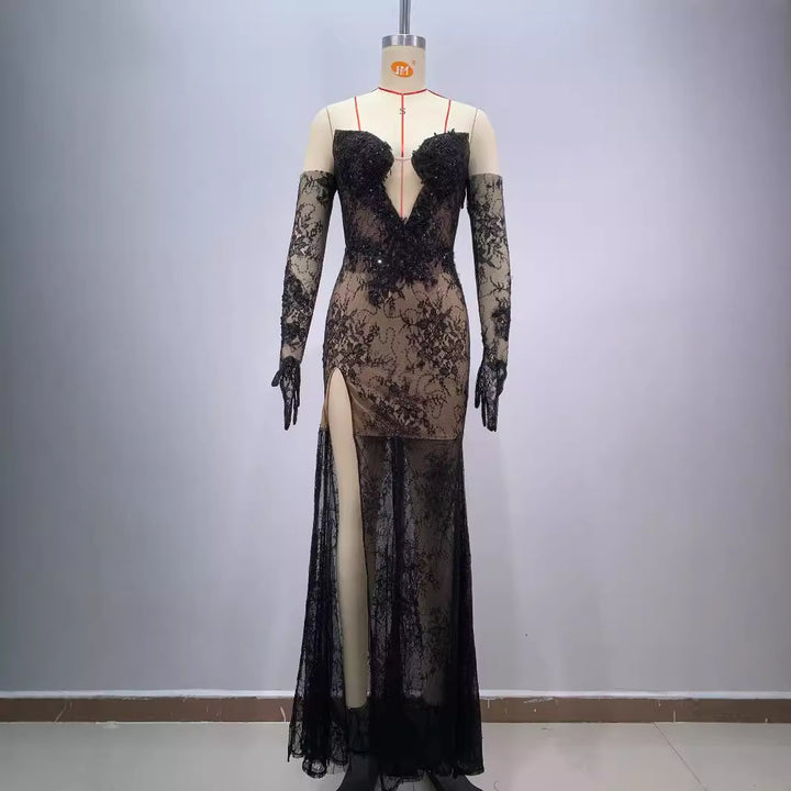 Natalie Bandeau Lace Gown