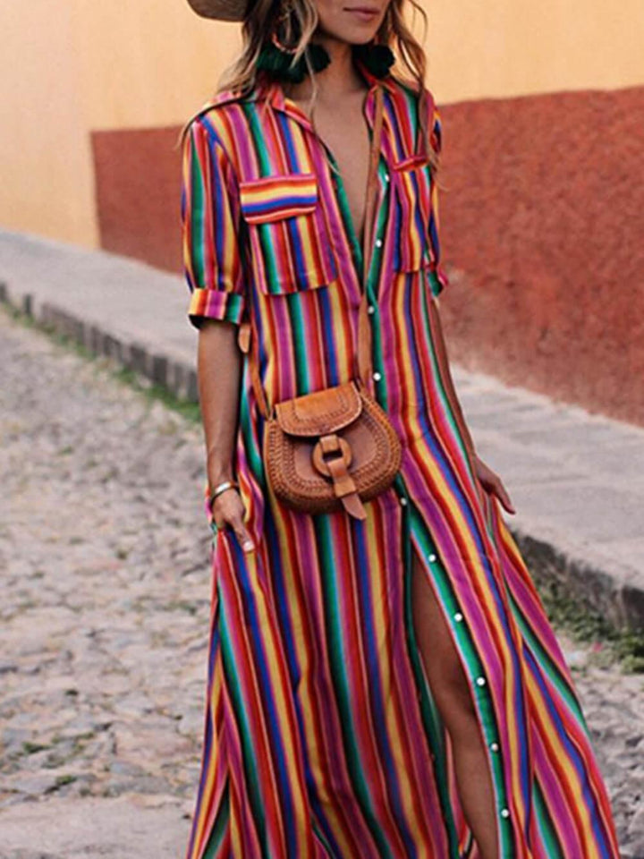 Isabella Striped Maxi Dress