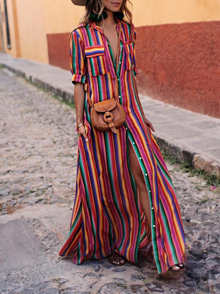 Isabella Striped Maxi Dress