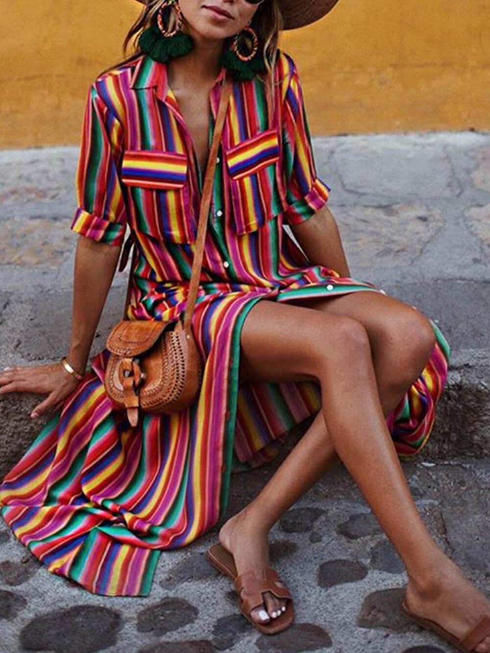 Isabella Striped Maxi Dress