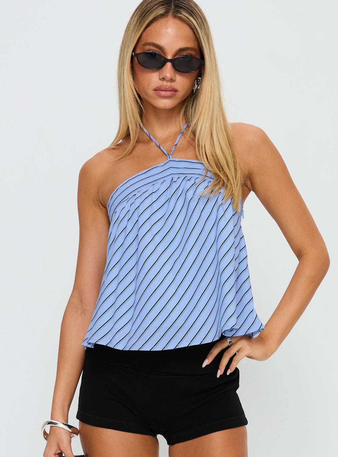 Nora Striped Halter Blouse