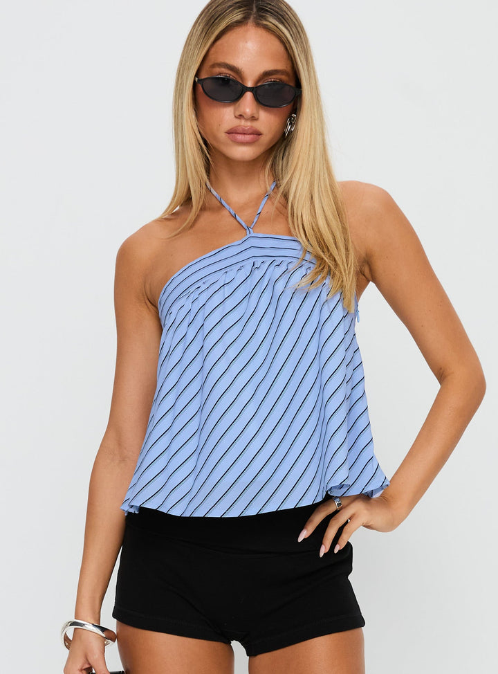 Nora Striped Halter Blouse