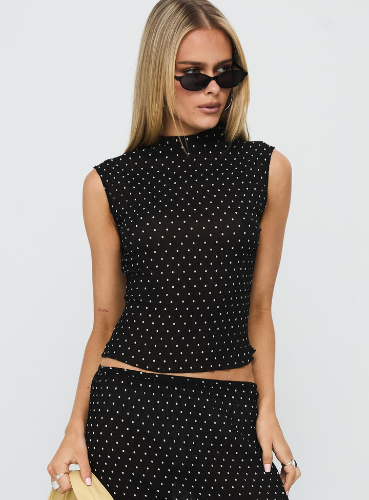 Maeve Sheer Polka Dot Top