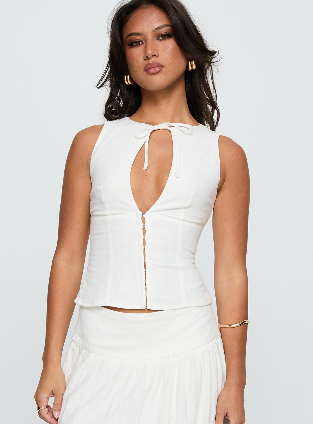 Giulia Keyhole White Top