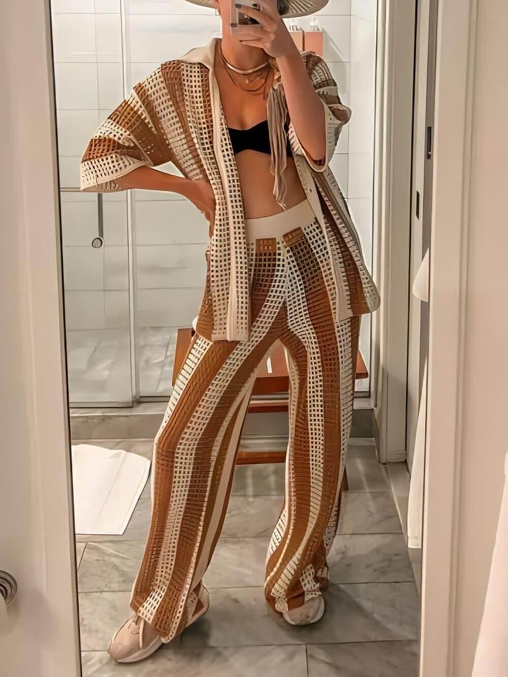 Sloane Stripe Pants Set