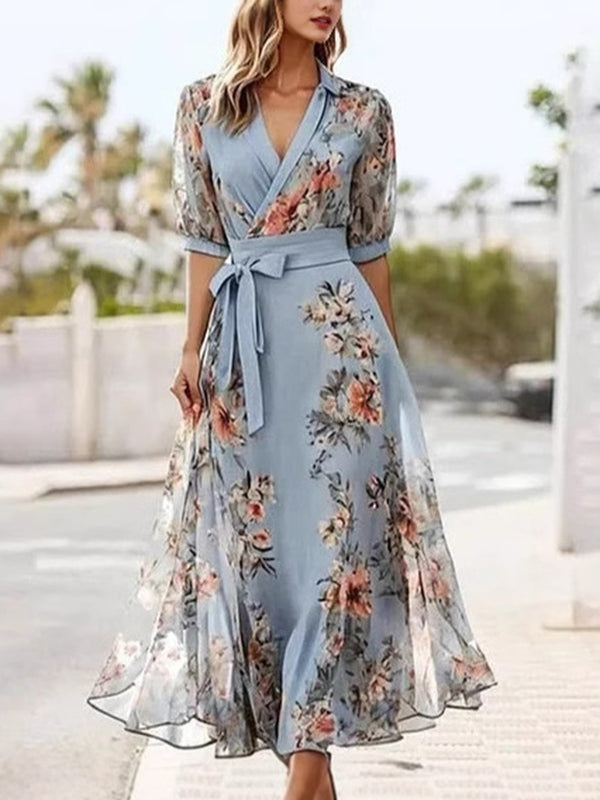 Clara Floral Bow Midi Dress