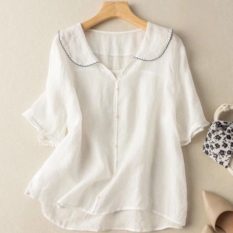 Gwendolyn | Scalloped Collar Vintage Blouse
