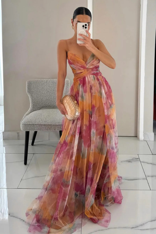 Sage Pleated Maxi Dress