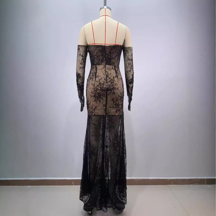 Natalie Bandeau Lace Gown