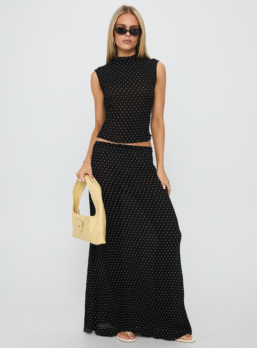 Maeve Sheer Polka Dot Top