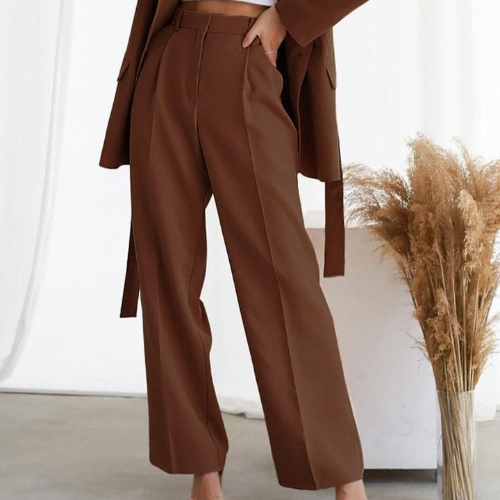 Valentine | High-Waist Pleated Tailored Wide-Leg Trousers