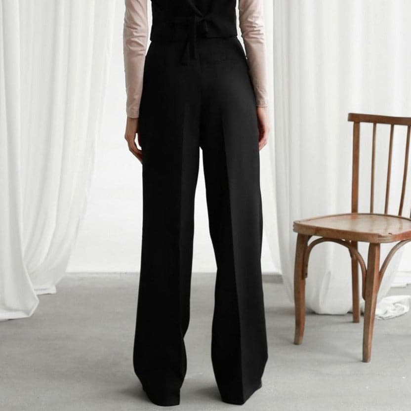 Valentine | High-Waist Pleated Tailored Wide-Leg Trousers