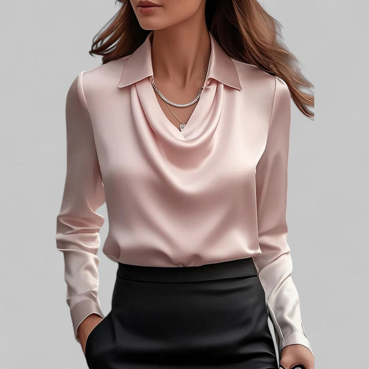 Lucinda | Draped Neck Long Sleeve Blouse