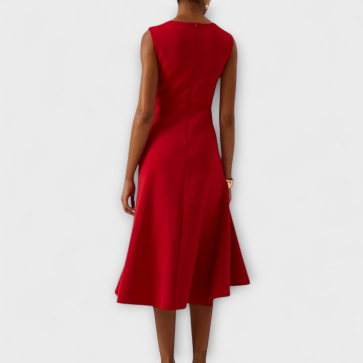 Margaux | Draped Asymmetric Midi Dress