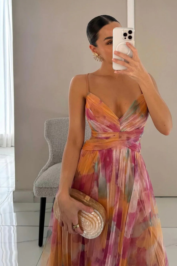 Sage Pleated Maxi Dress