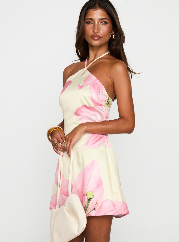 Helena Floral Halter Mini Dress