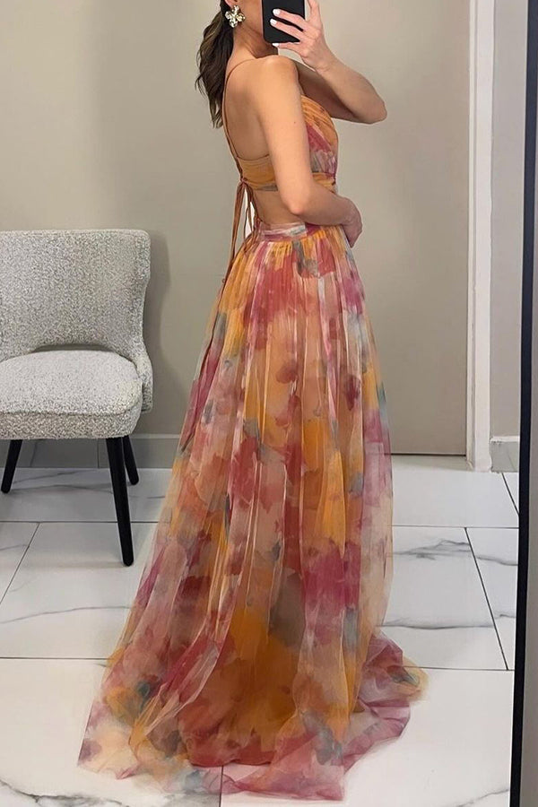Sage Pleated Maxi Dress