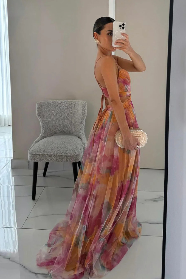 Sage Pleated Maxi Dress