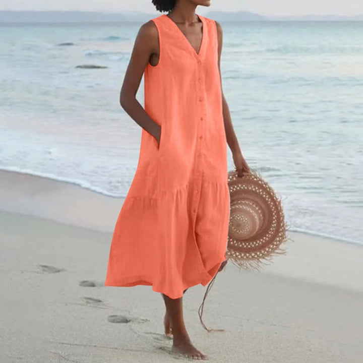 Aria Button Front Midi Dress