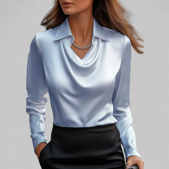 Lucinda | Draped Neck Long Sleeve Blouse