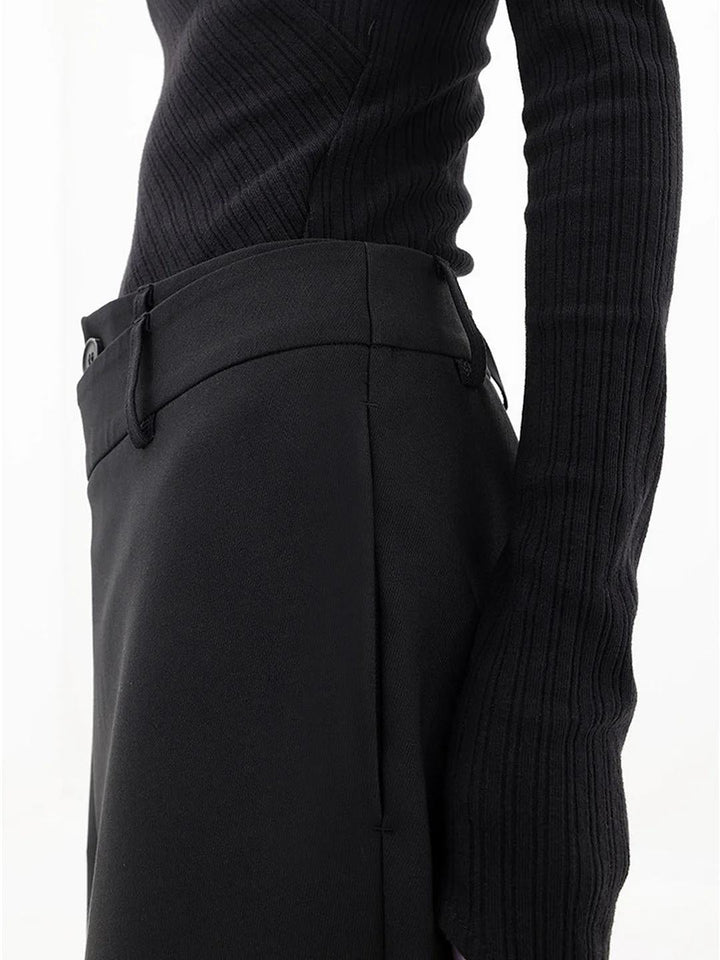 Camille | High-Waist Cross-Front Drape Wide-Leg Palazzo Pants
