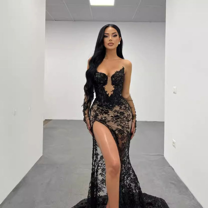 Natalie Bandeau Lace Gown