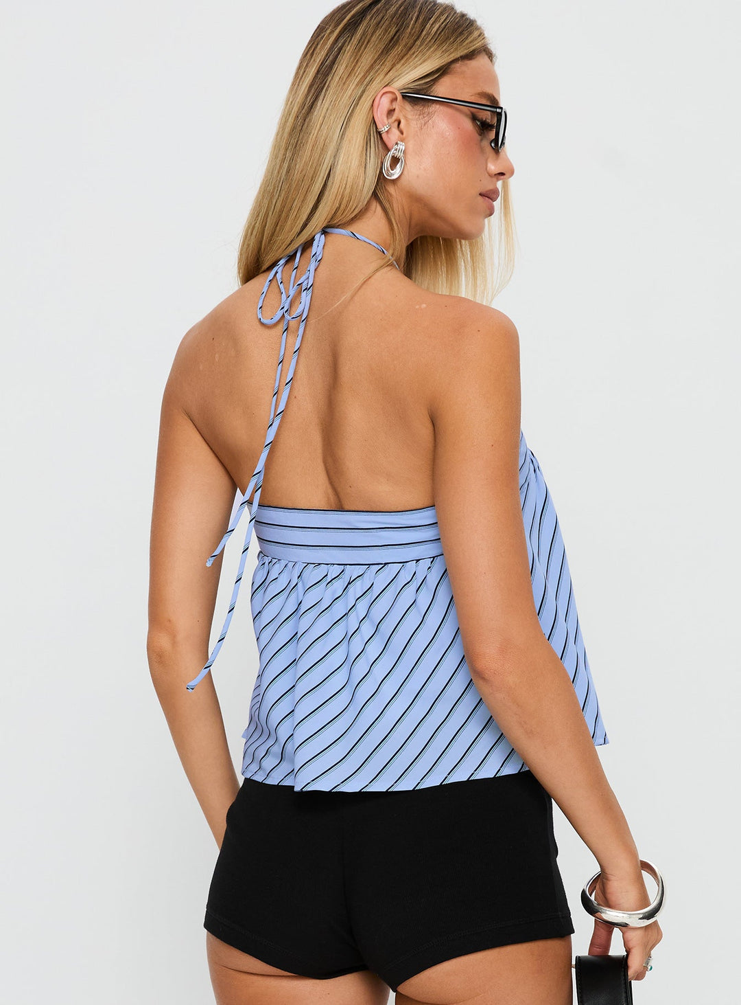 Nora Striped Halter Blouse