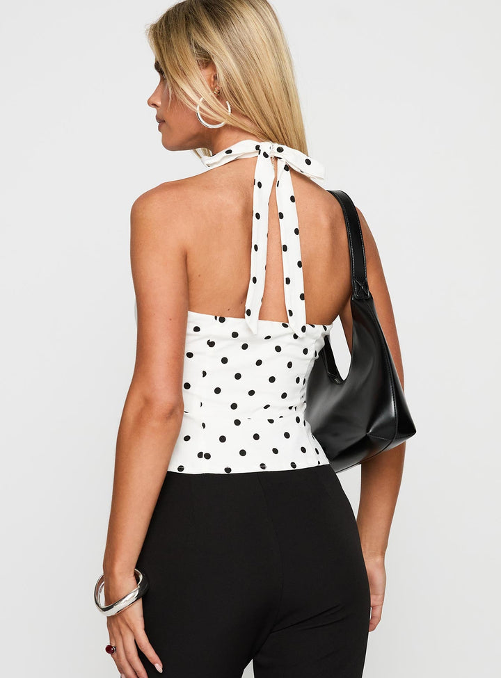 Elise Polka Dot Halter Top