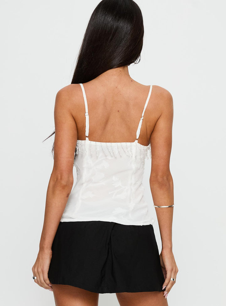 Iris Beaded Ruched Cami Top