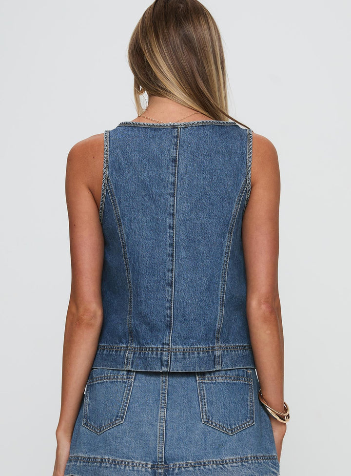 Francesca Denim Tie Top