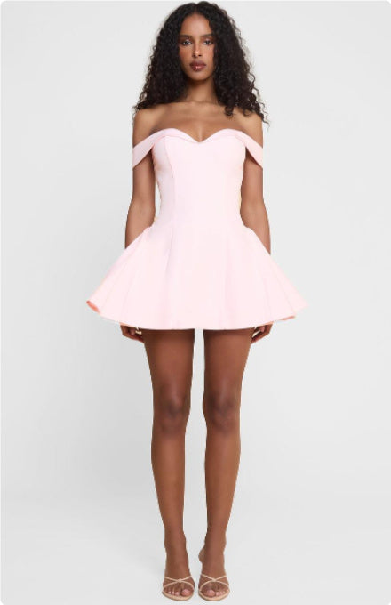 Elodie Contrast Off Shoulder Mini Dress
