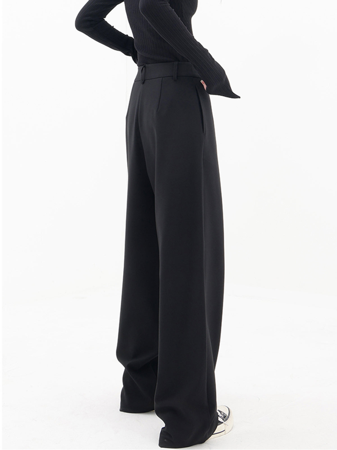 Camille | High-Waist Cross-Front Drape Wide-Leg Palazzo Pants