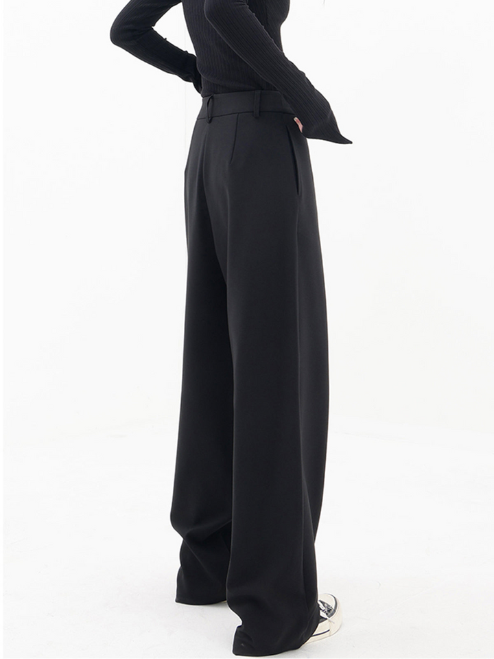Camille | High-Waist Cross-Front Drape Wide-Leg Palazzo Pants
