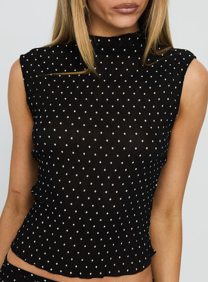 Maeve Sheer Polka Dot Top