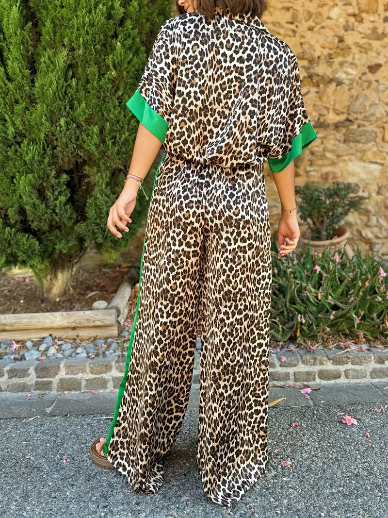 Vivienne | Leopard Print Wide-Leg Co-ord Set