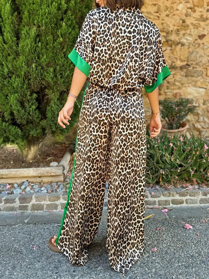 Vivienne | Leopard Print Wide-Leg Co-ord Set