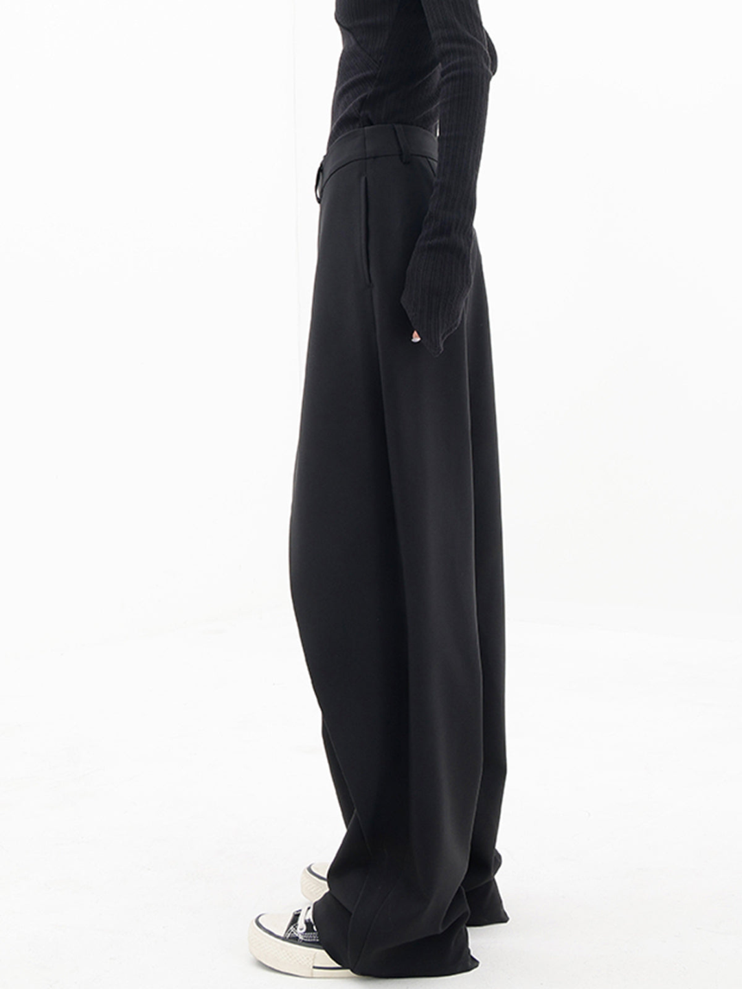 Camille | High-Waist Cross-Front Drape Wide-Leg Palazzo Pants