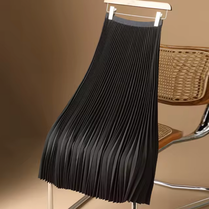 Cosette | Pleated Satin Midi Skirt