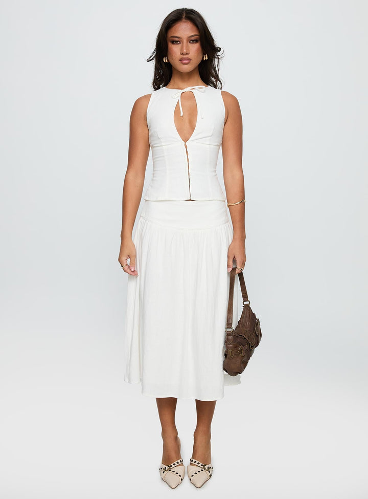 Giulia Keyhole White Top