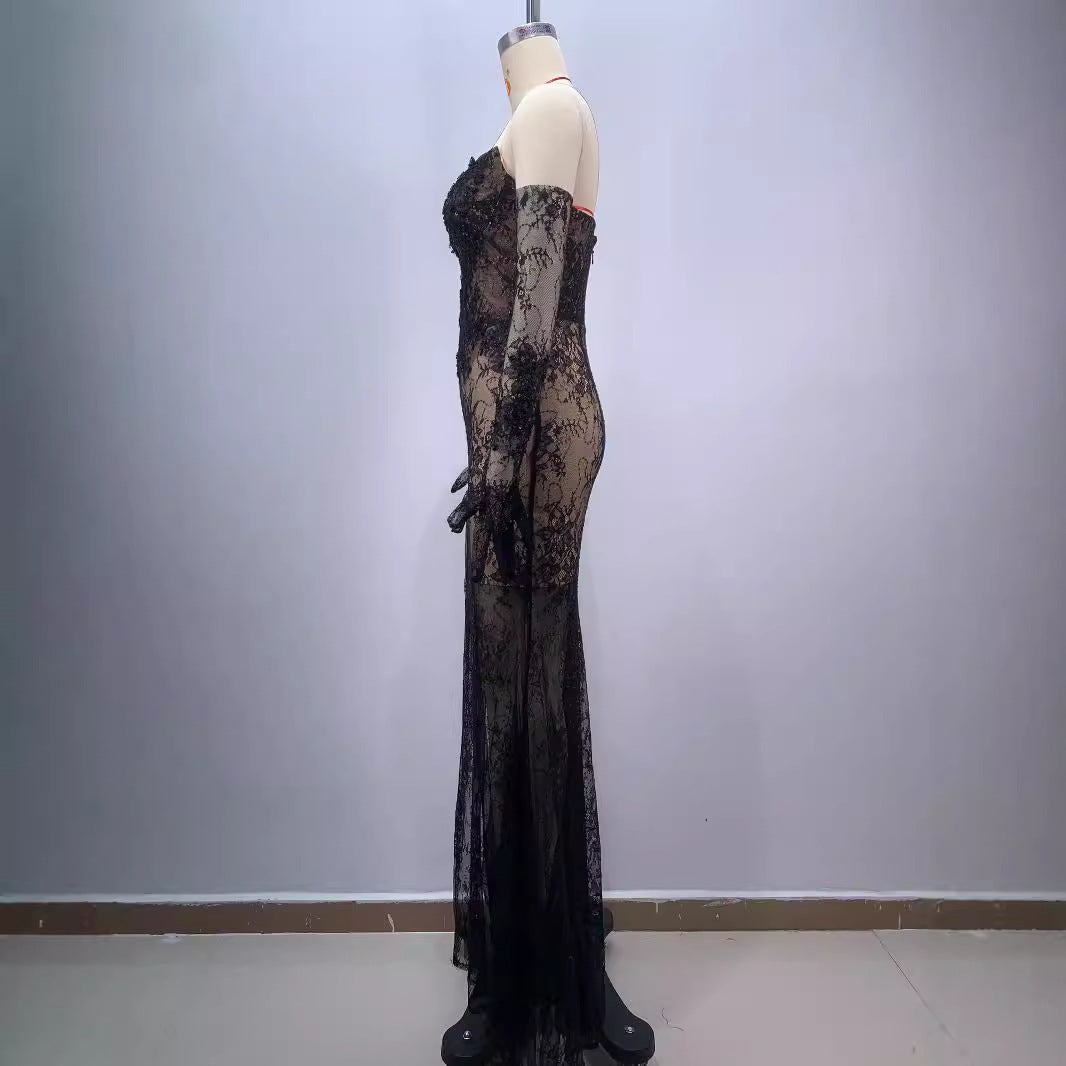 Natalie Bandeau Lace Gown