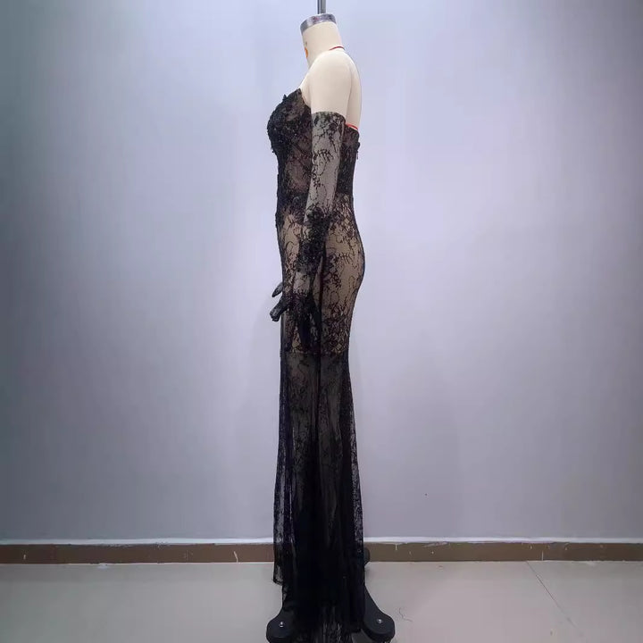 Natalie Bandeau Lace Gown