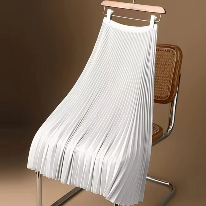 Cosette | Pleated Satin Midi Skirt