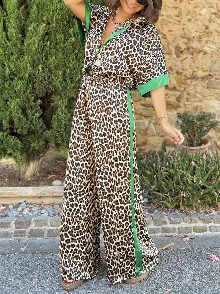 Vivienne | Leopard Print Wide-Leg Co-ord Set