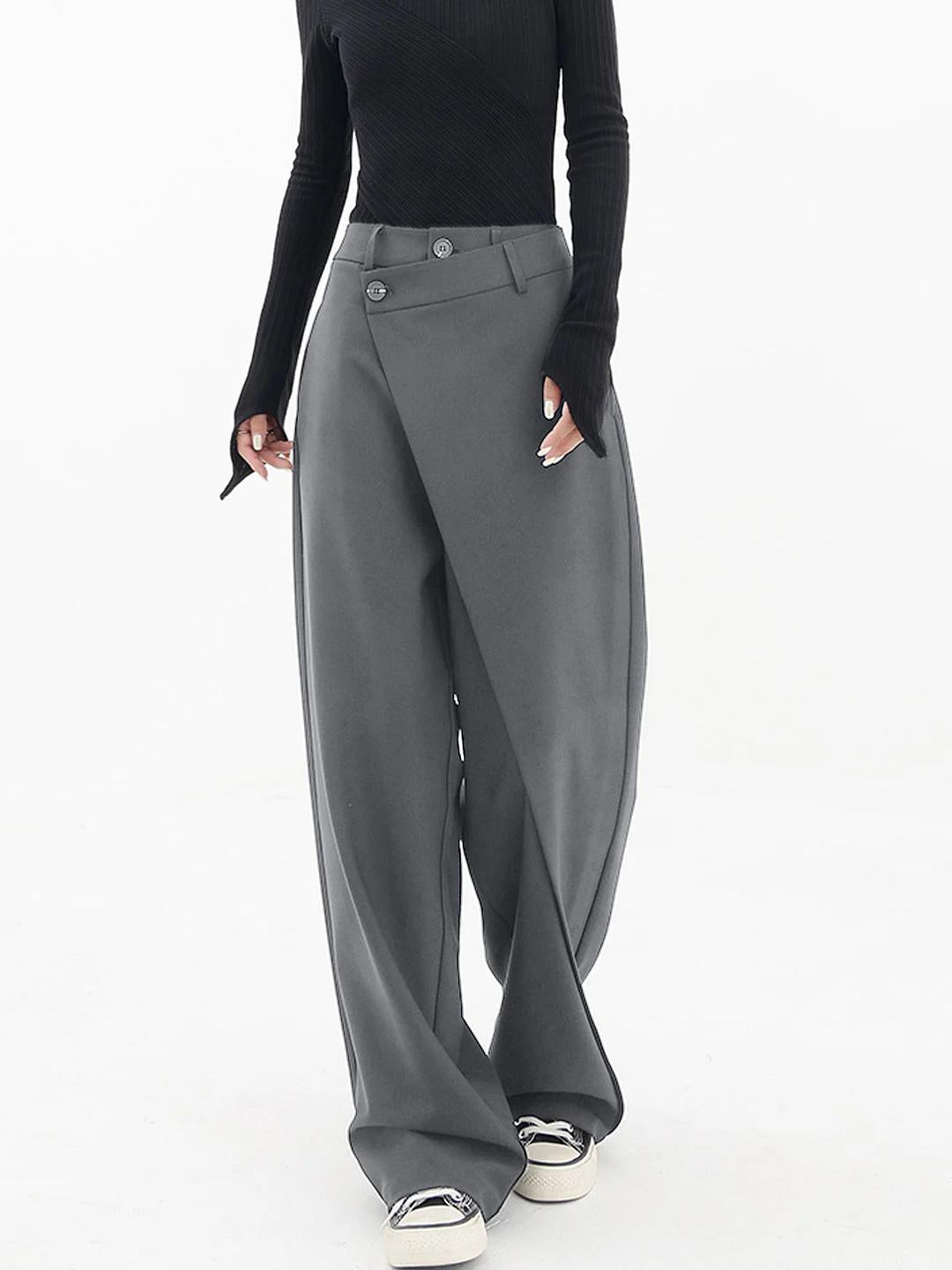 Camille | High-Waist Cross-Front Drape Wide-Leg Palazzo Pants