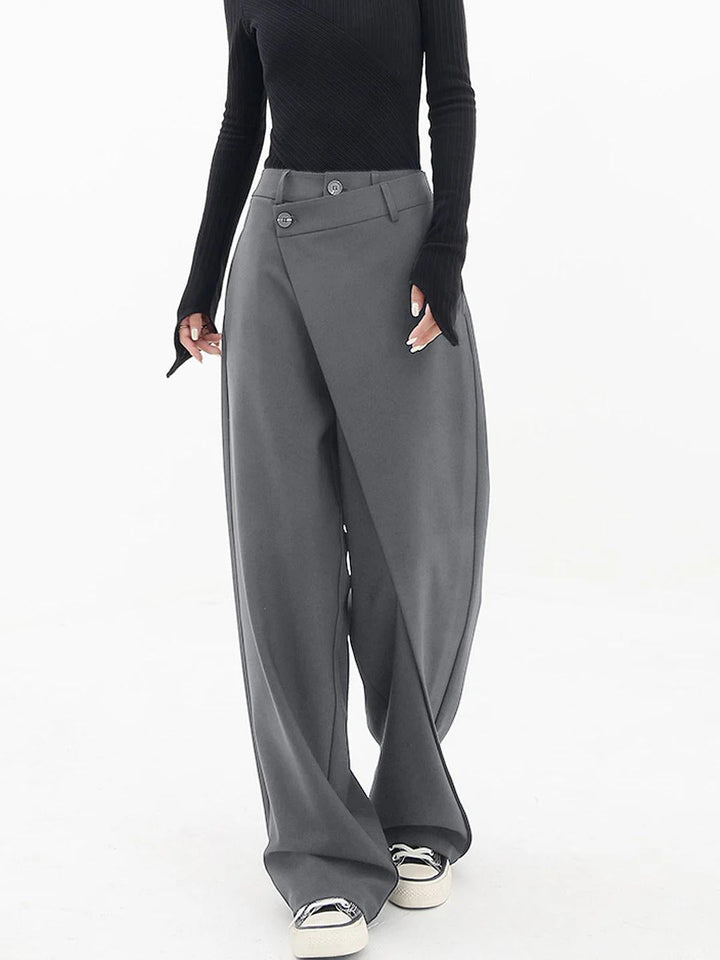 Camille | High-Waist Cross-Front Drape Wide-Leg Palazzo Pants